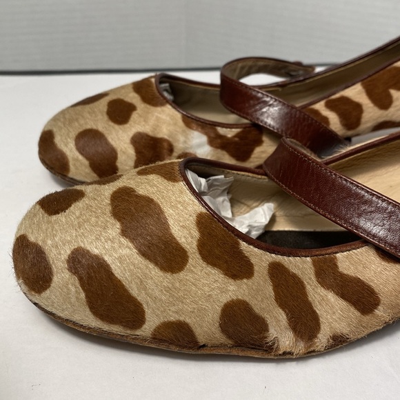 Kate Spade Calf Hair Kitten Heels Womens 10 Brown Tan Animal Print Mary Jane - Picture 10 of 13